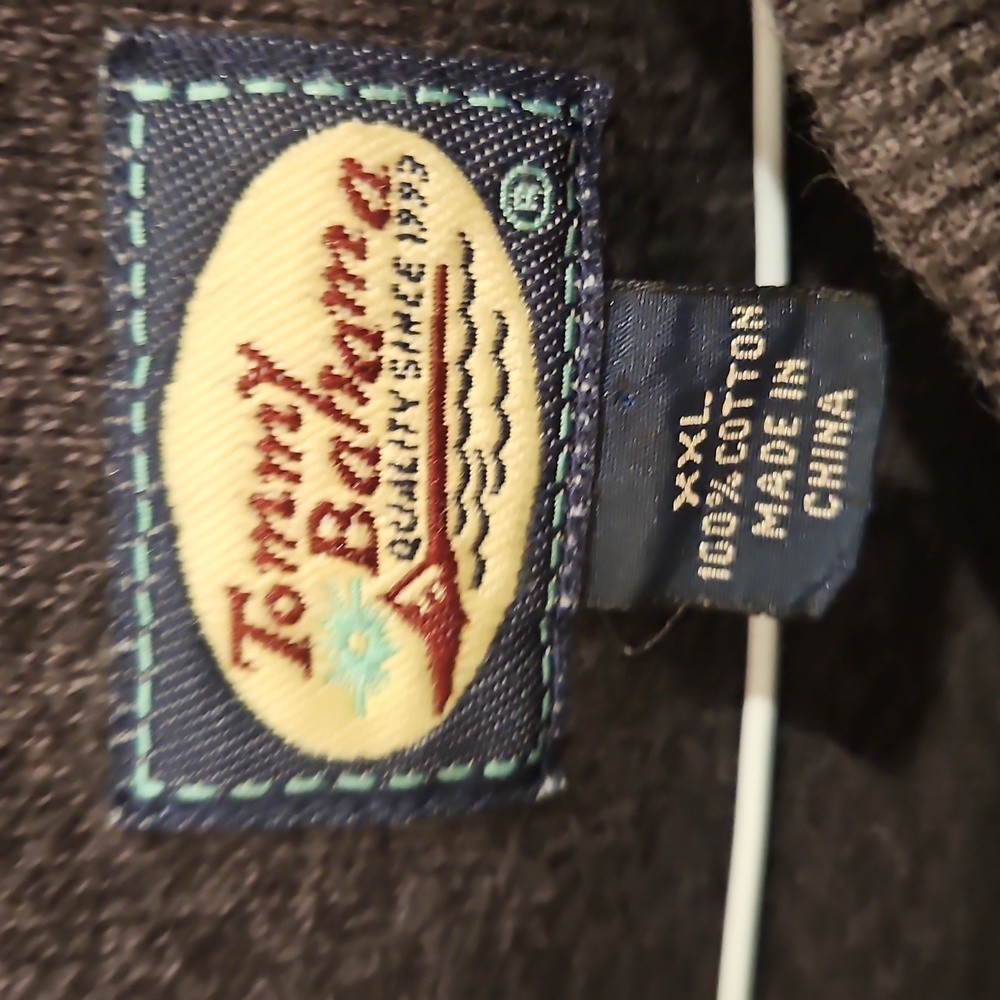 Tommy Bahama sweater Men XXL charchol black 100% cotton long sleeve